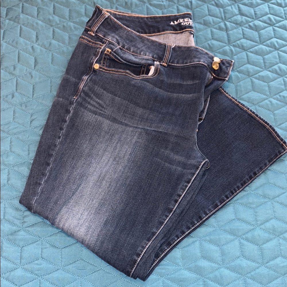 AEO Dark Wash Denim Crops